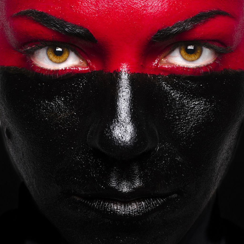 Red Pitch Black Face