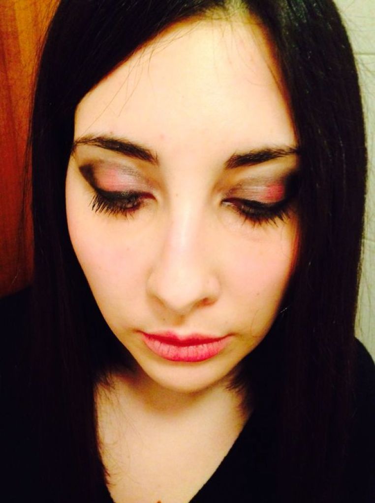 Pink and black make-up