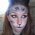 Black cat Halloween makeup